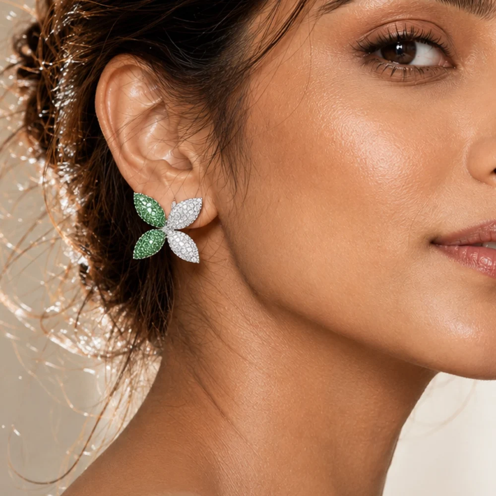 Morpho Emerald Earrings