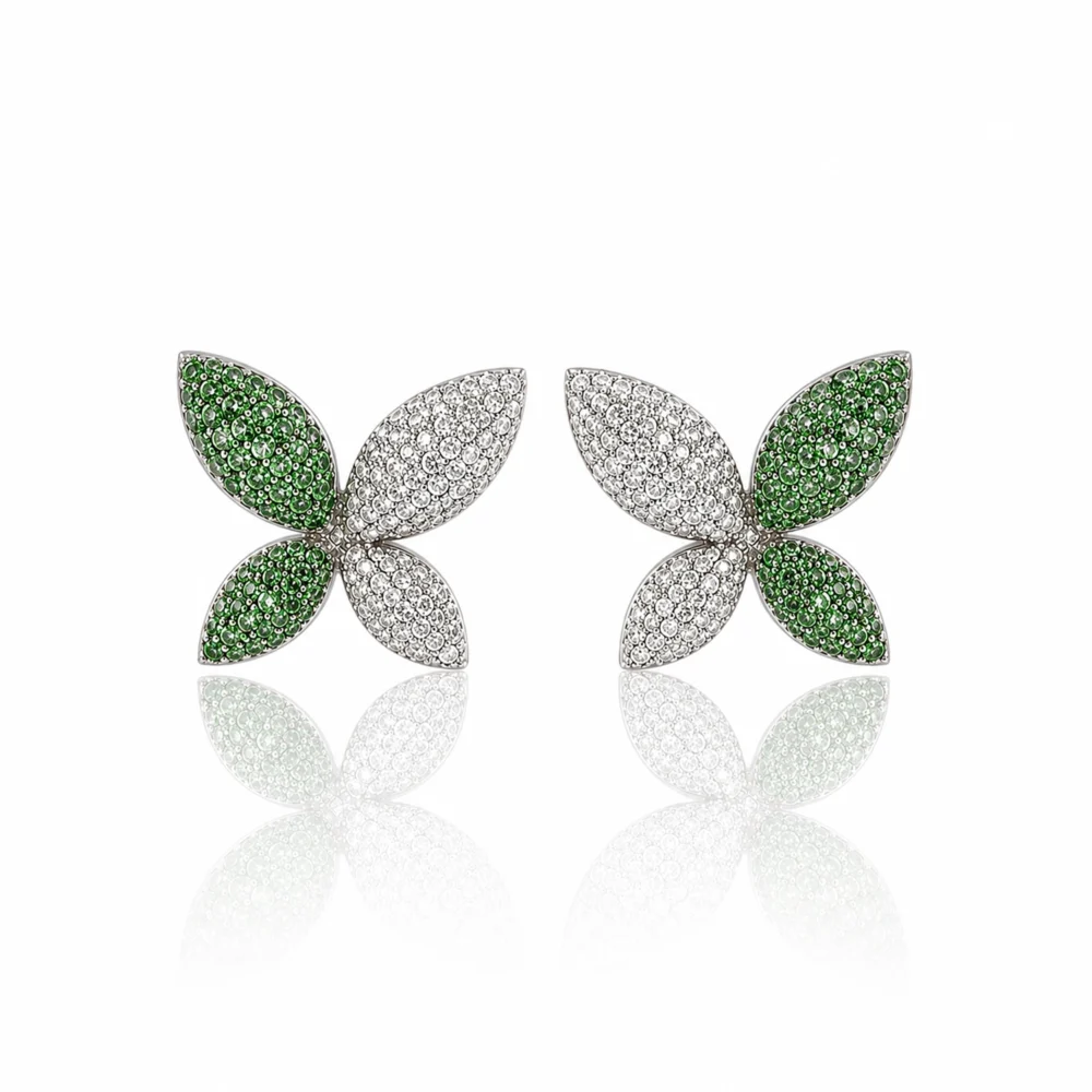 Morpho Emerald Earrings