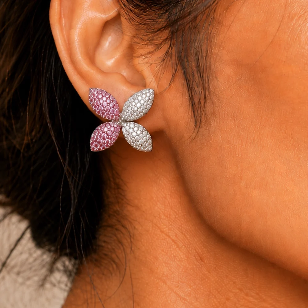 Morpho Pink Rubies Earrings