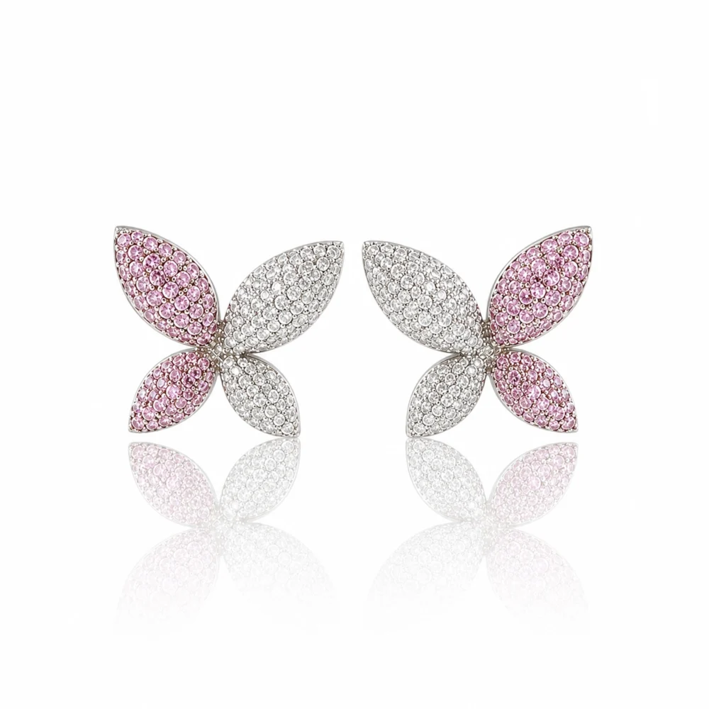 Morpho Pink Rubies Earrings