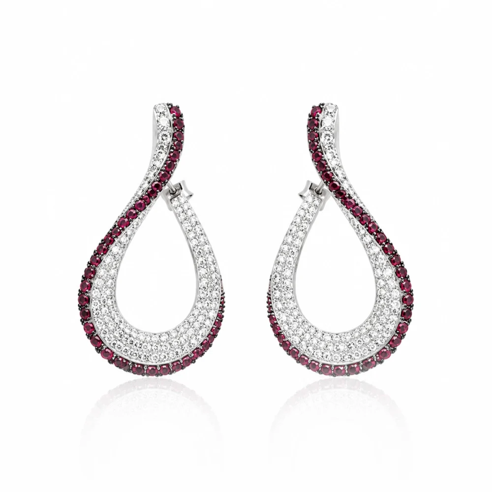 Ruby Curve Earrings